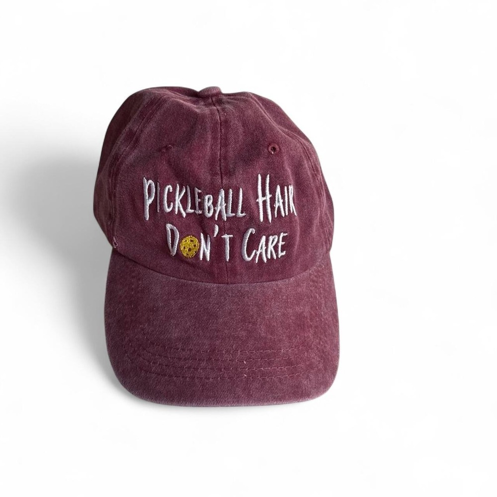 Pickleball Hair Don't Care Burgundy Hat